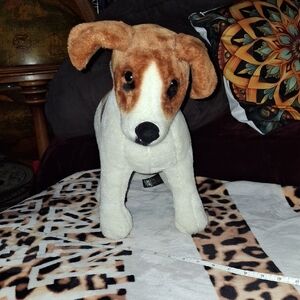 22" Plush Real Looking Jack Russel Dog- Brown and White